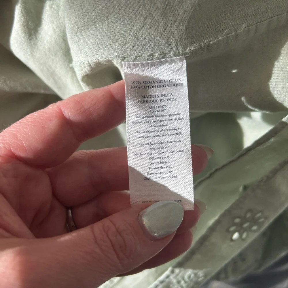 Faherty Sage Green Eyelet Tunic - Picture 3 of 3